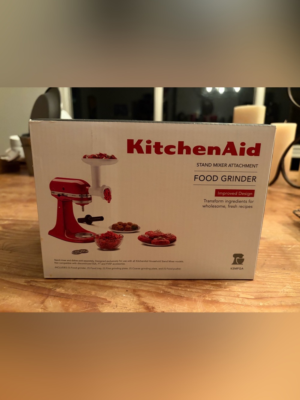 NWT In Box - KitchenAid Red Stand Mixer Food Grinder Attachment